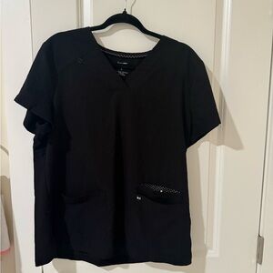 Koi Black V-Neck Scrub Top and bottom set